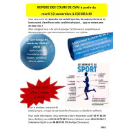Gymnatique volontaire - reprise des cours le mardi 12 septembre 2023