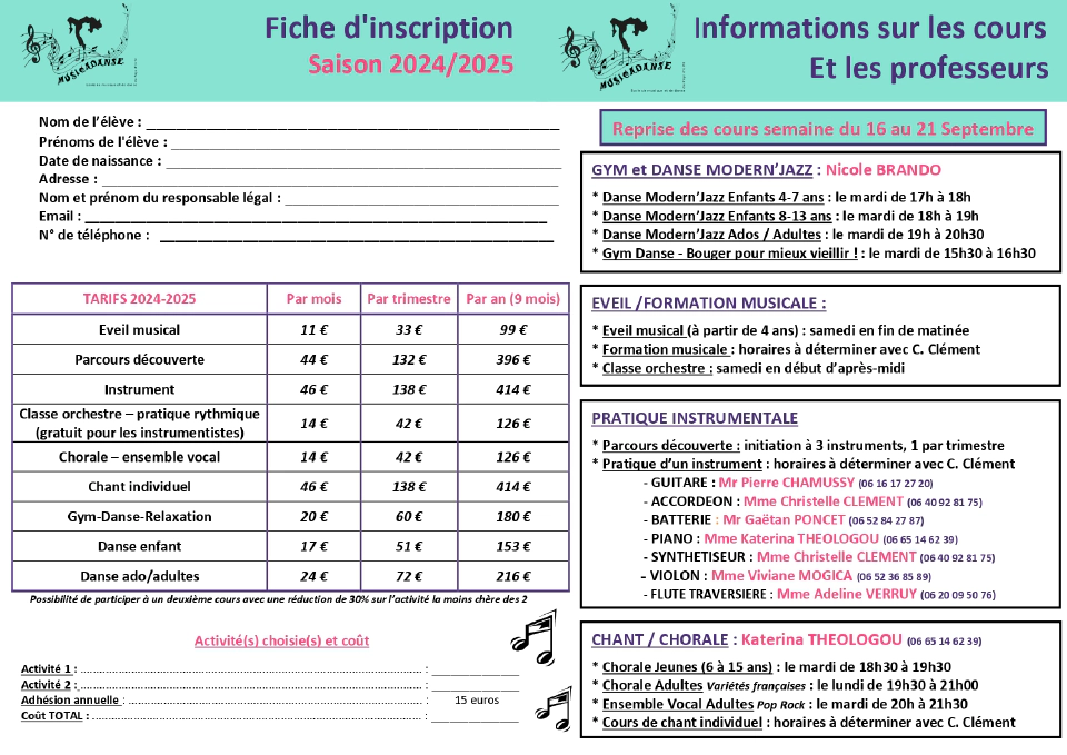 Musicadanse-FicheInscriptionEtInformation 2024-2025