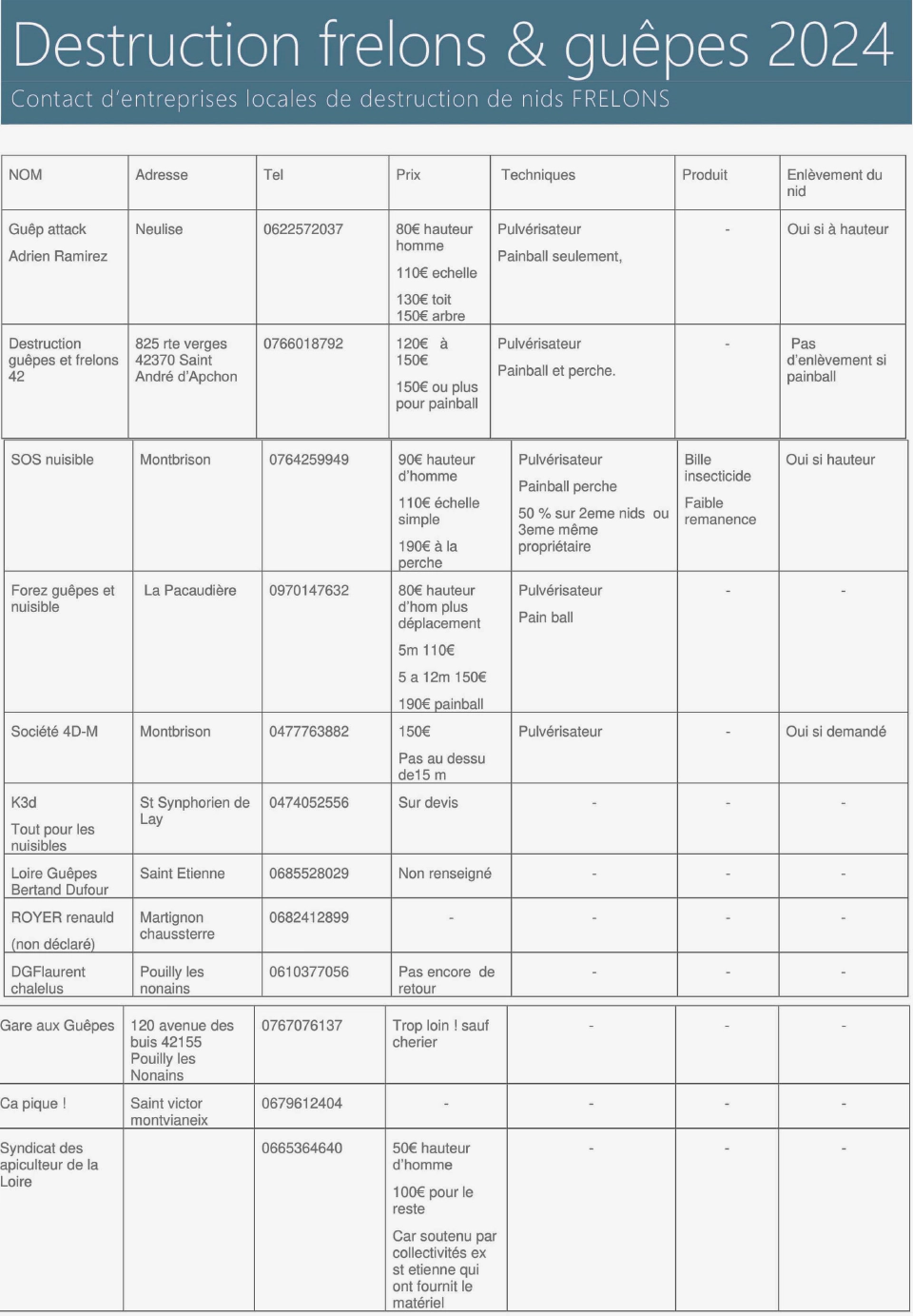 Entreprise Destruction Nids Frelons Guepes 112024