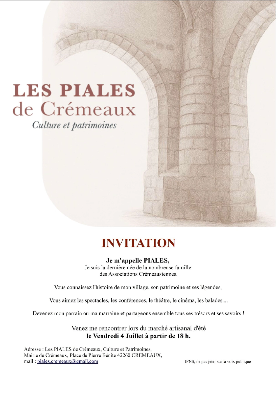Affiche Les Piales de Crémeaux marché nocturne 072025