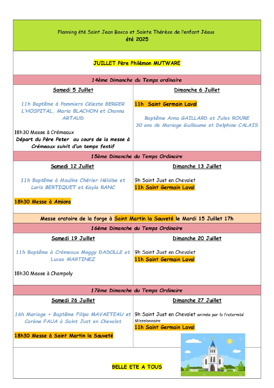 Planning messes juillet-août 2025