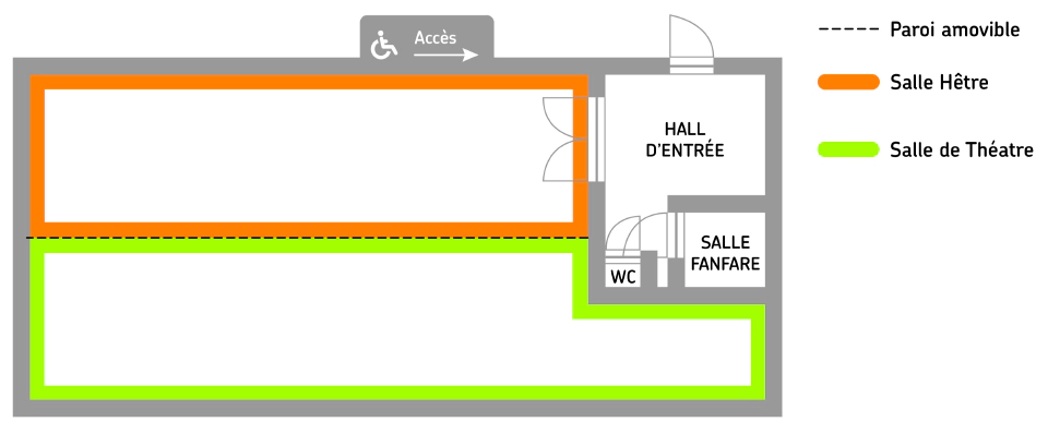 La disposition des salles communales au 1er étage